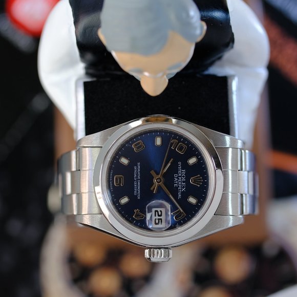 Rolex Oyster Perpetual Date Blue Dial 26mm W/Cert - Picture 7 of 14
